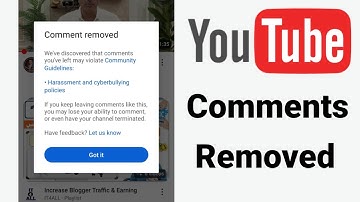 YouTube Comment removed We