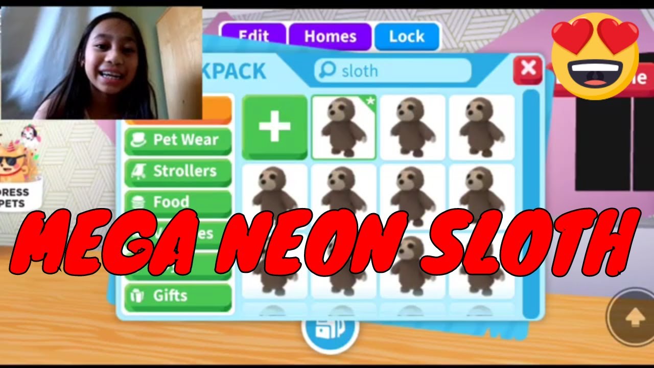 Renrenz Adopt Me Making A Mega Neon Sloth Youtube - neon ground sloth roblox adopt me