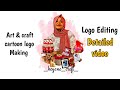 How to create cartoon logo for art  crafters  logo for small business crafters editing tutorial