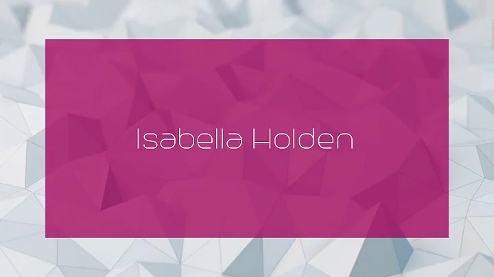 Isabella Holden Photo 1