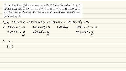 Probability and Statistics Unit 2 Random Variables and Probability Distribution Sample Problem 4