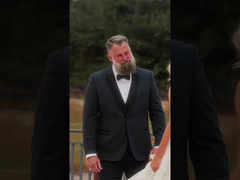 This dad’s reaction says it all 🥹 #firstlook #emotional #weddinginspo #fatherdaughter #weddingvideo