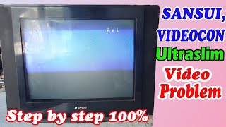 Sansui And Videocon Ultraslim TV Video Problem ! Sansui Ultraslim TV Av Foult Repair