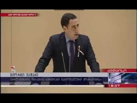 გიორგი ვაშაძის გამოსვლა პარლამენტის პლენარულ სხდომაზე 21/02/2014