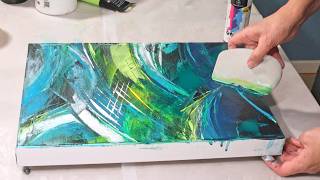 Catalyst Wedge Reveal | Layering Abstract Acrylic Painting | Blue & Green screenshot 1
