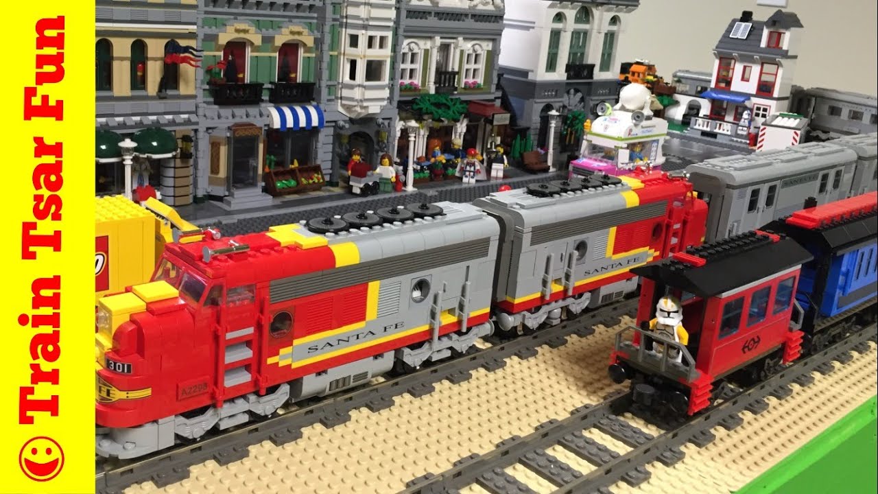 LEGO Trains in our growing LEGO city! - YouTube
