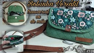 Bolsinha versátil/ use como tranversal ou de ombro / forro com porta cartões