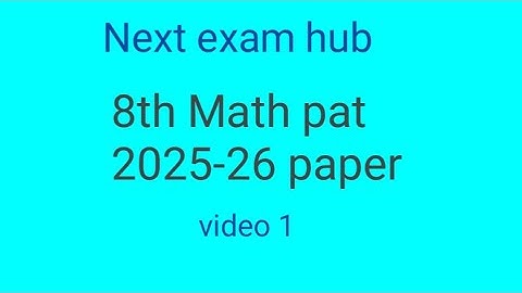8th semi pat math original paper 2025-26 || summative evaluation 1 pat paper math 8th