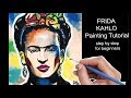How to paint FRIDA KAHLO for beginners. Painting tutorial (step by step)