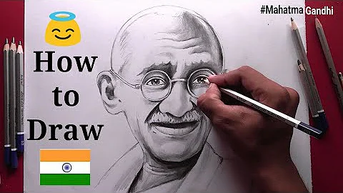 How to Draw Mahatma Gandhi Step by step for Beginners !