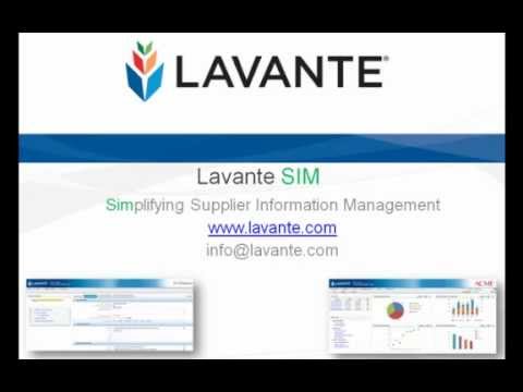 Demo of Lavante SIM - Simplifying Supplier Information Management