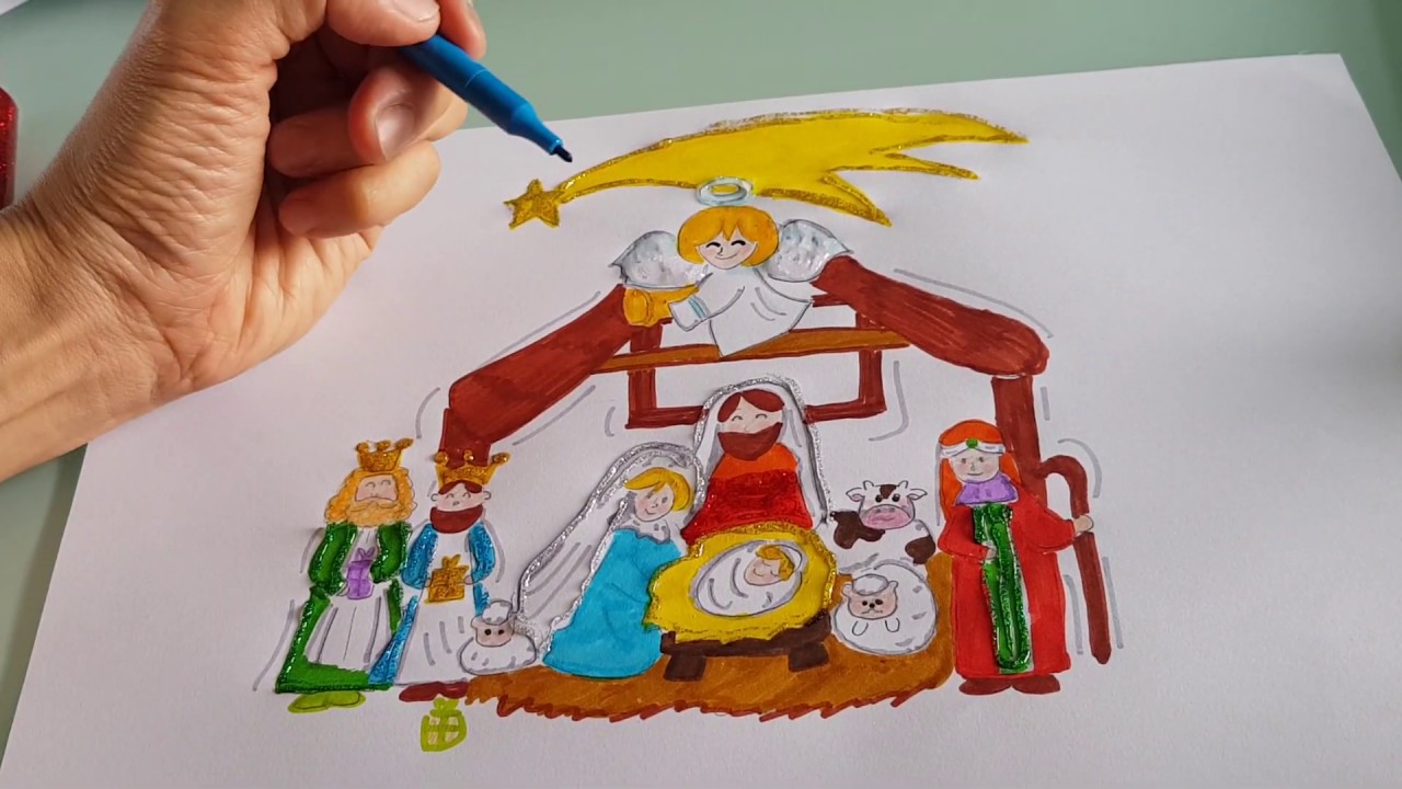 como desenhar um presepio , parte 3 final - YouTube