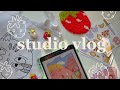 Art studio vlog 027 two weeks of product prep sketching  a cat cafe trip hehe