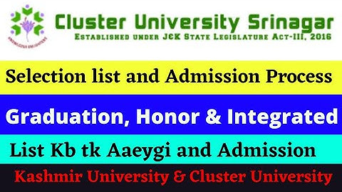 Delay in UG 1st Semester Admission 2022 Cluster University and Kashmir University