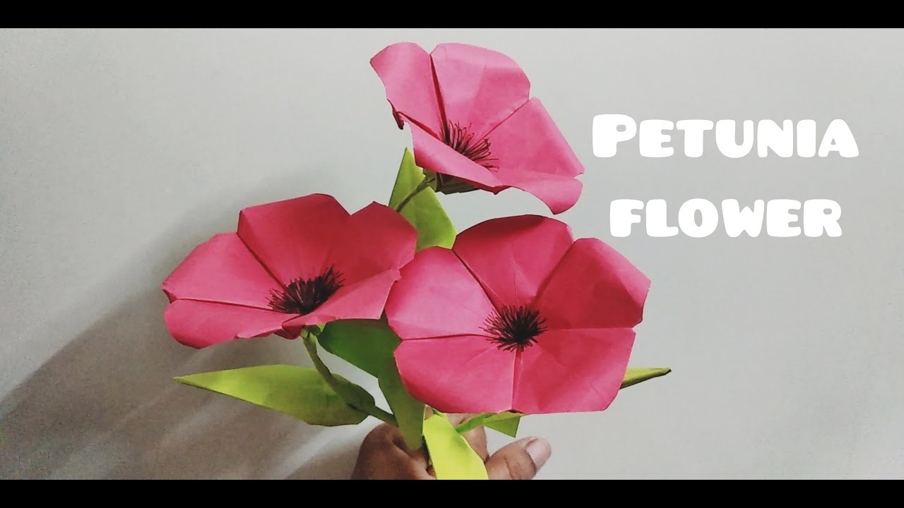 Paper petunia flower | paper flower | origami flower | origami ideas | paper craft ideas