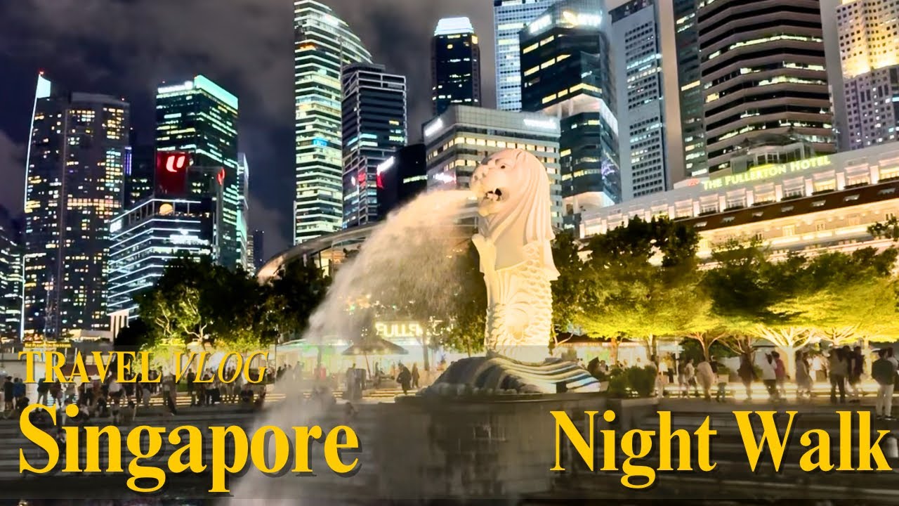 シンガポール夜散歩　夜のマーライオンも素敵