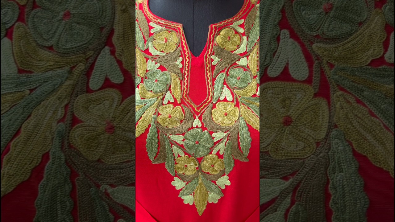 Elegant Red Kashmiri Aari Work Kurti | Festive & Ethnic Must-Have 💃✨ 