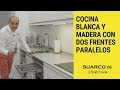 Cocinas modernas blancas y madera !! DOS FRENTES!! encimera de cocina color ceniza