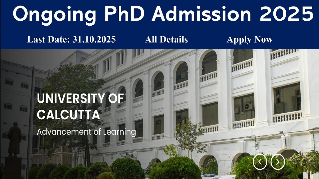 Ongoing PhD Admission 2025 // Calcutta University // West Bengal PhD ...