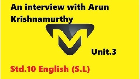 Unit.3 An interview with Arun Krishnamurthy. Part.1  by Vijay Christie
