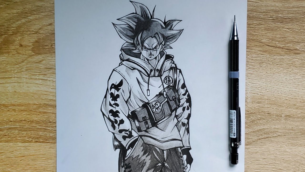 How To Draw Goku MUI Drip, Step By Step