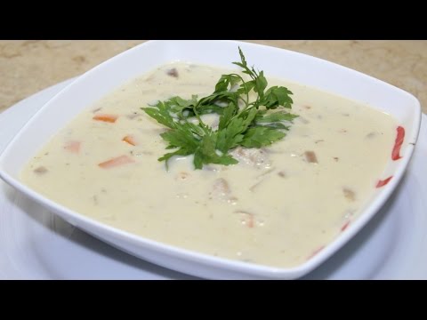 طريقة عمل شوربة الفراخ بالكريمة