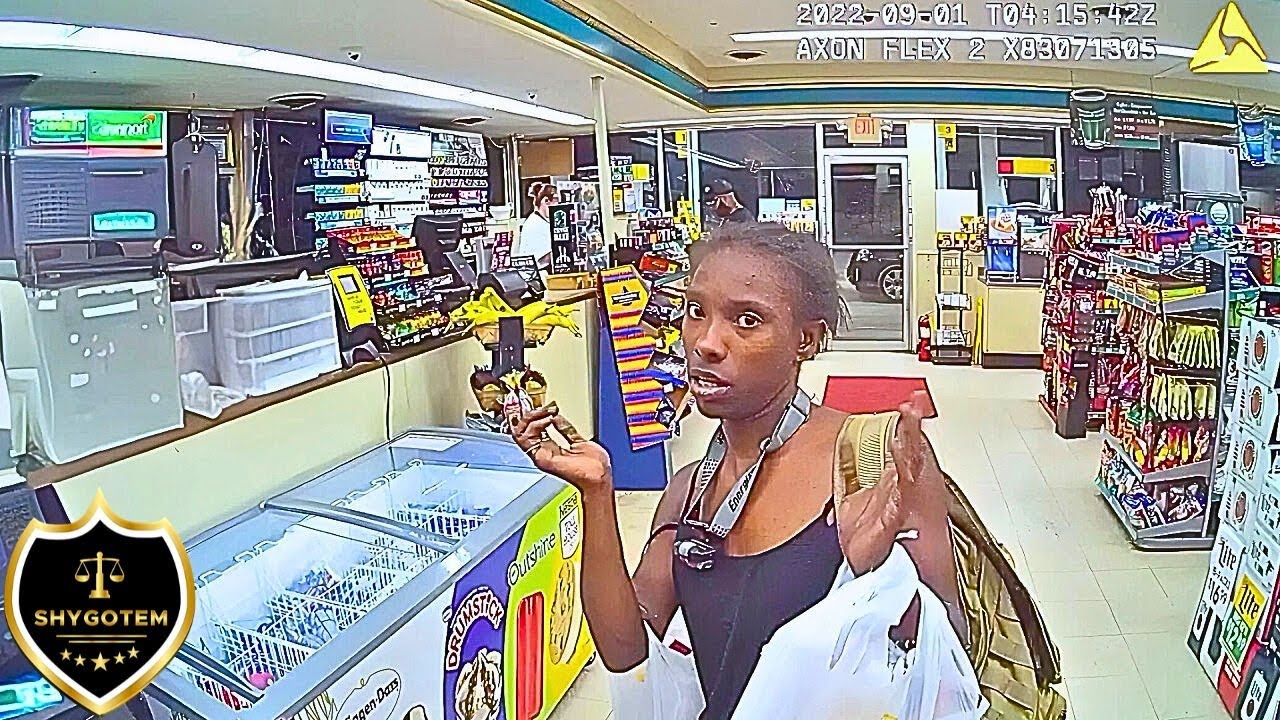 Lady Tries To Rob Store But Get Locked Inside - YouTube
