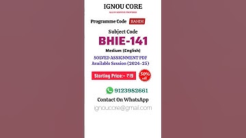 BHIE 141 Solved Assignment PDF 2024-25 in English, BAHIH program BHIE-141 Solved assignments