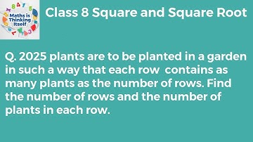 Class 8 | Square And Square Root | Word Problem