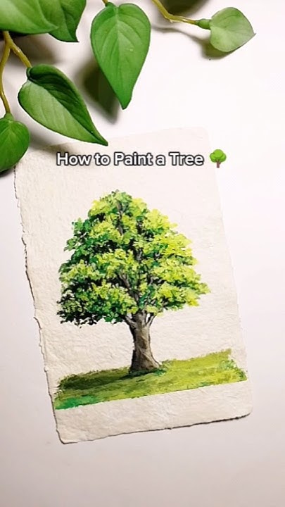 how-to-paint-a-simple-tree-using-gouache-shorts-gouache-painting