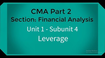 CMA part 2 Lec. 4 Unit 1 Subunit 4  Leverage