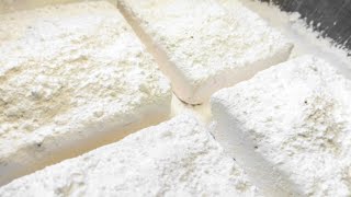 ASMR | Crunchy White Blocks topped with cornstarch and Chalk Powder 😋😻 | Oddlysatisfying | Sleep Aid