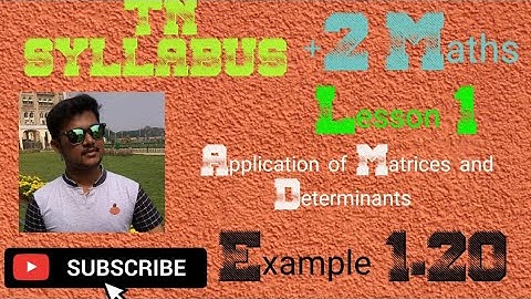 Class 12 Maths | Example 1.20 | Application of Matrices and Determinants