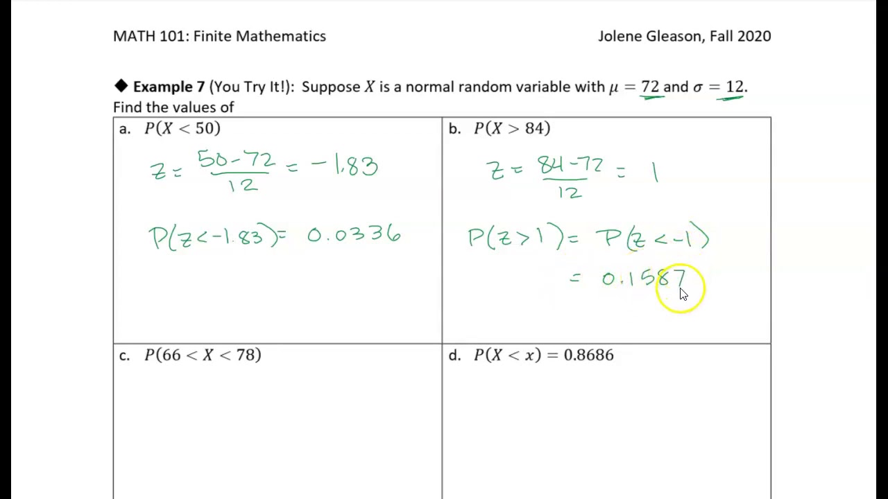 8.5-6 The Normal Distribution and Applications: Example 7 - YouTube