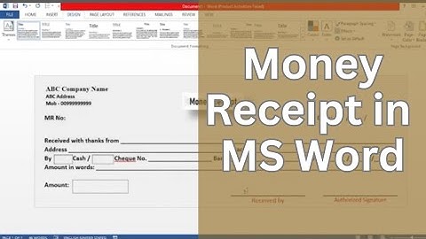 Money Receipt Design in MS Word