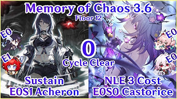 Anniversary DPS Showcase - E0S1 Acheron x E0S0 Castorice 0 Cycle Clear 01黄泉00遐蝶0T | Honkai Star Rail