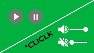 Animated Play Pause button + Volume button l Green screen No copyright