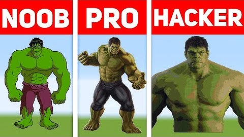How to draw Hulk in Minecraft? NOOB VS PRO VS HACKER