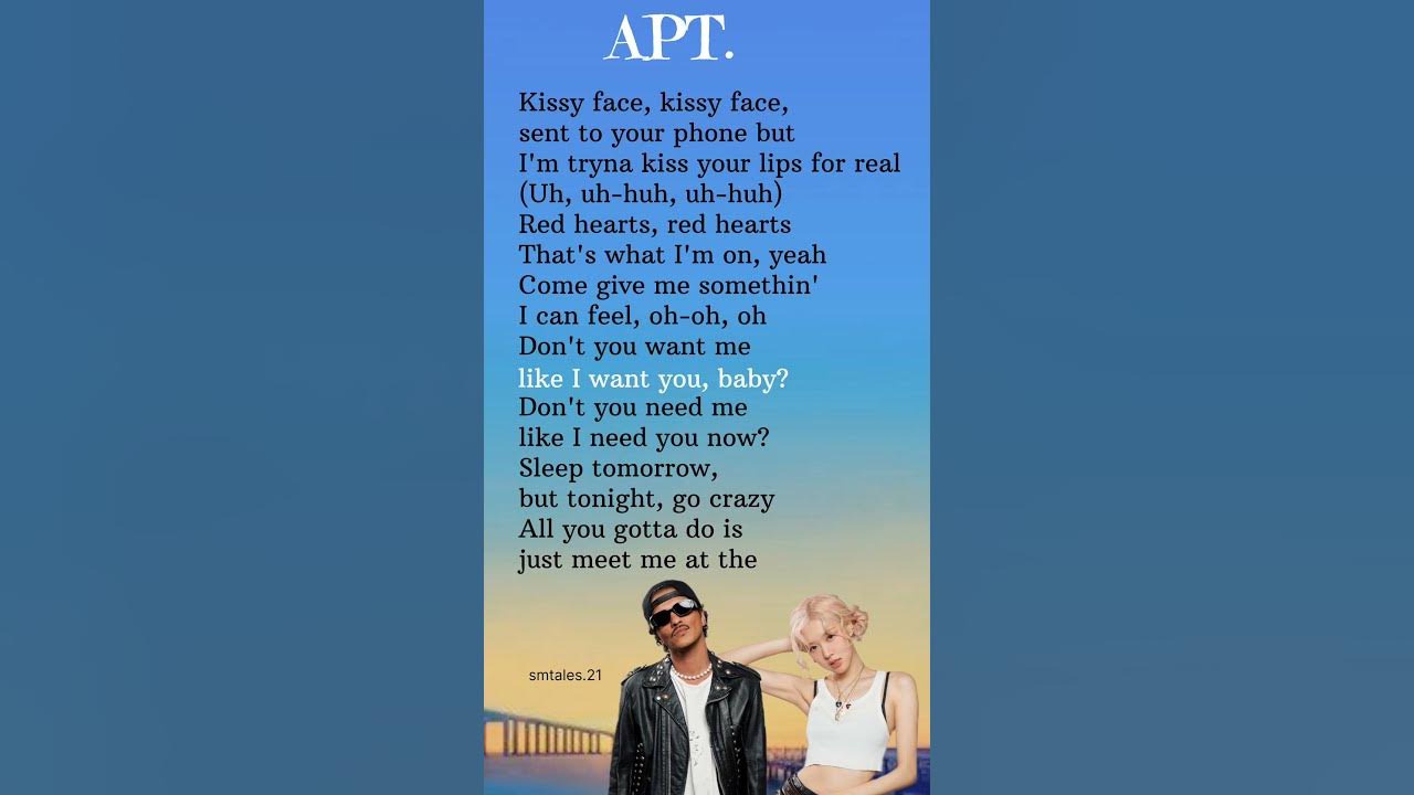 APT. lyrics - ROSÉ & Bruno Mars #lyrics #apt #rosé #brunomars