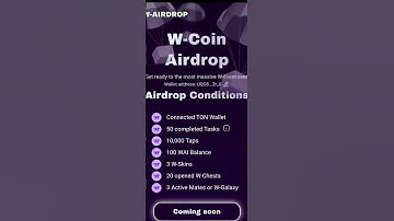 W COIN Airdrop Condition #airdrop #wcoin #listing #freeonline