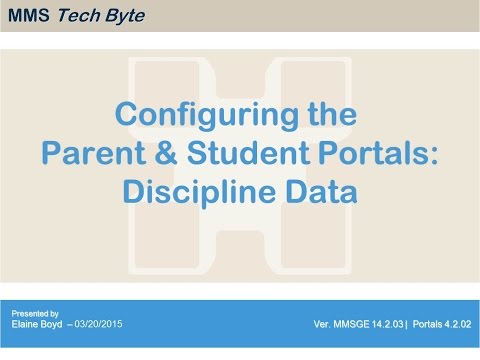 Configure Parent/Student Portal-Discipline Data