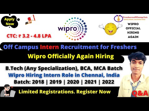 🔴Wipro 가상 교외(인턴) 모집 2021 | 2018/19/20/22 | Wipro 다시 채용 인턴 역할