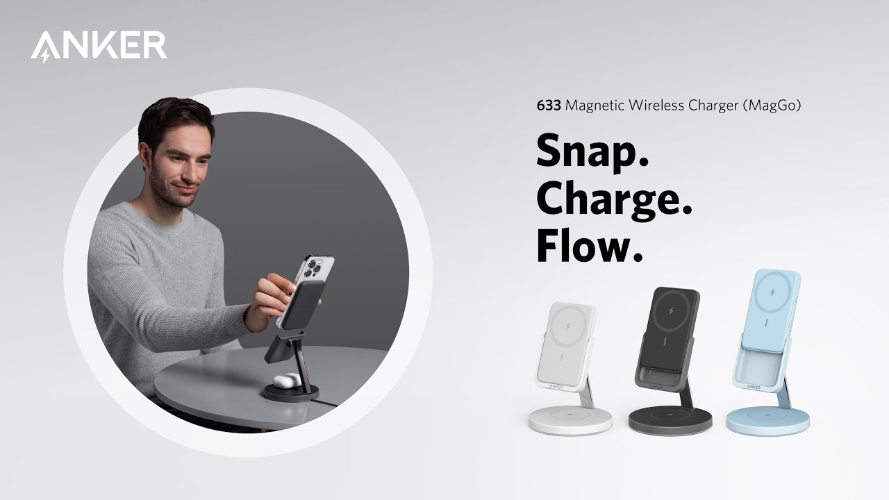 Anker 633 Magnetic Wireless Charger (MagGo), 2-in-1-Ladegerät, 25 W, weiß