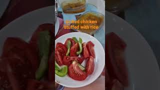 Grilled chicken stuffed with rice???دجاج مشوي محشي بالارز