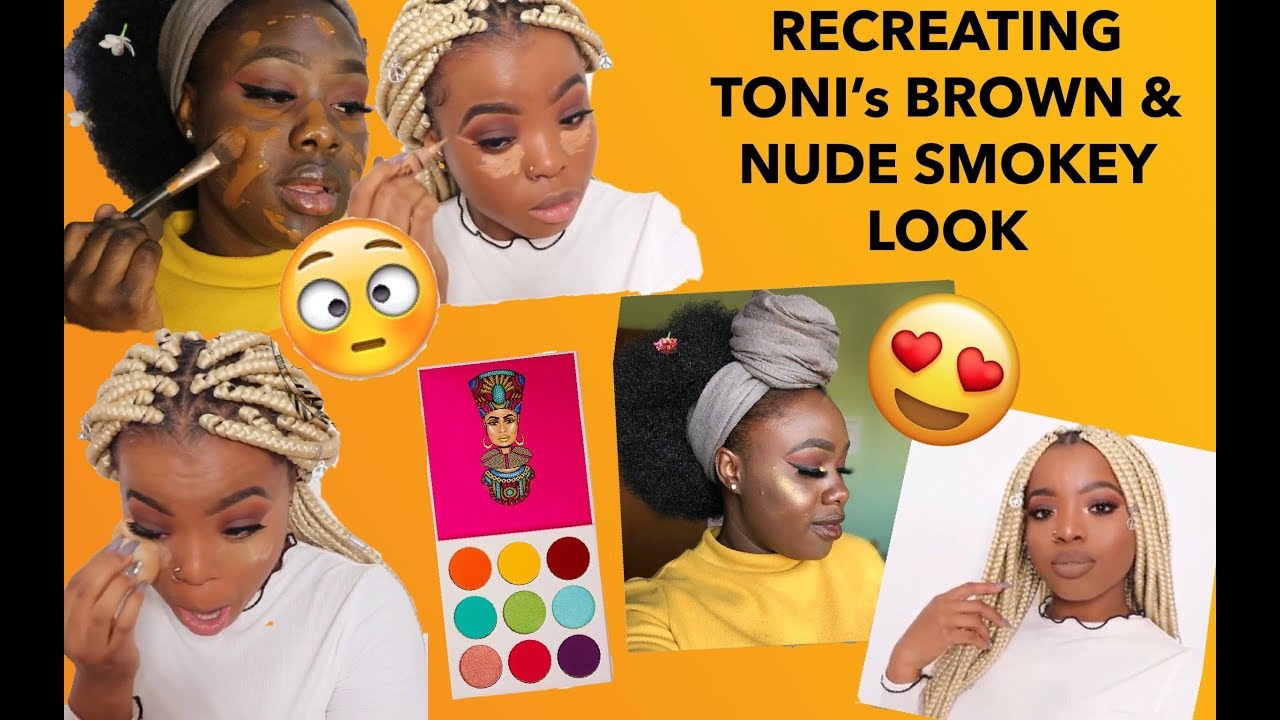 TRIED FOLLOWING TONIOLAOYE'S BROWN&NUDE SMOKEY MAKE UP TUTORIAL😍