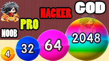 NOOB vs PRO vs HACKER vs GOD in 2048 Balls 3D