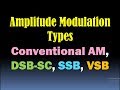 Amplitude Modulation Techniques (AM, DSB-SC, SSB, VSB)/Double Sideband, Single Sideband, Vestigial