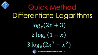 Quick Method for Differentiating Logarithmic Functions