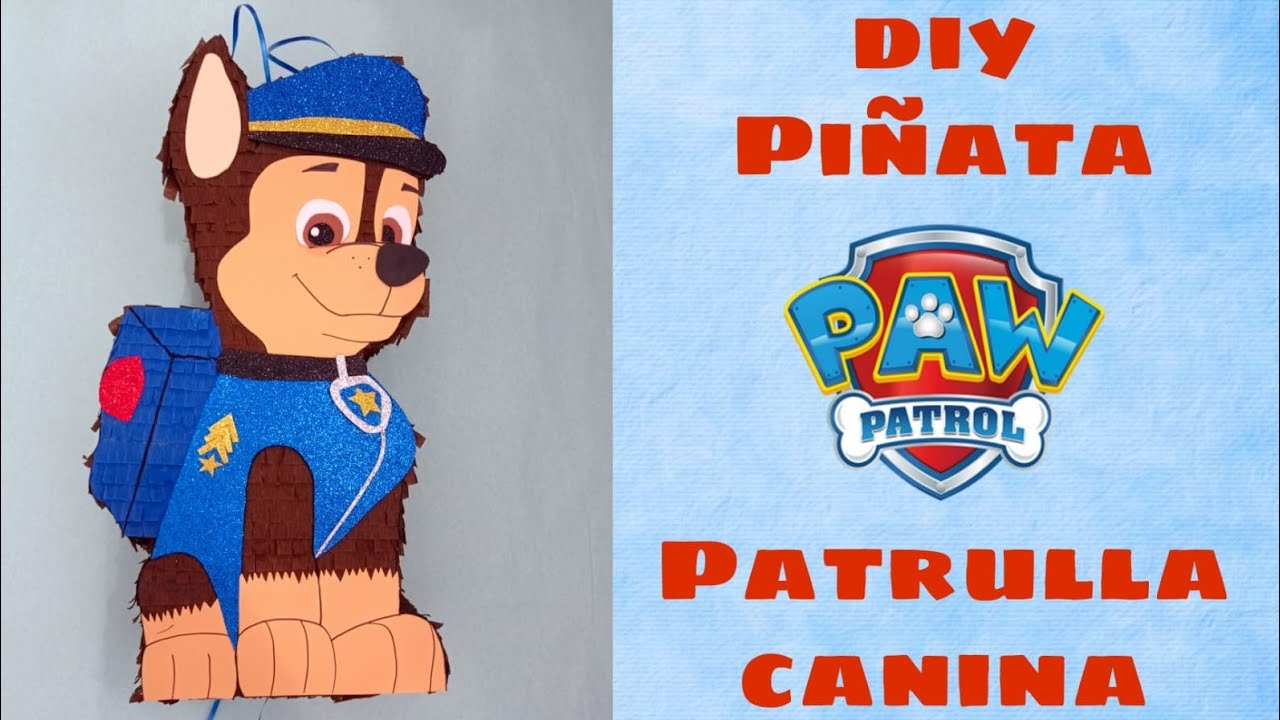 Cómo hacer una PIÑATA de CHASE PAW PATROL🐶🔵[piñata de Chase PASO a  PASO]🐕‍🦺how to make Chase piñata⭐ 