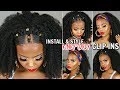 4C HAIR SLAY QUICK EASY INSTALL & 4 STYLES W/ KINKY CURLY NATURAL HAIR CLIPINS CURLS CURLS TASTEPINK